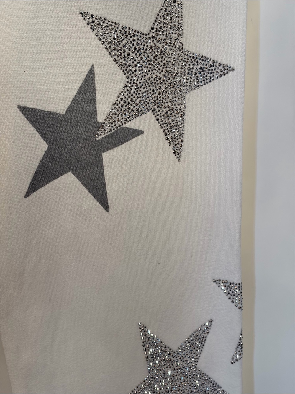 White Star Print jogging pants with Silver Rhinestone Stars! So cute! - Picture 8 of 12